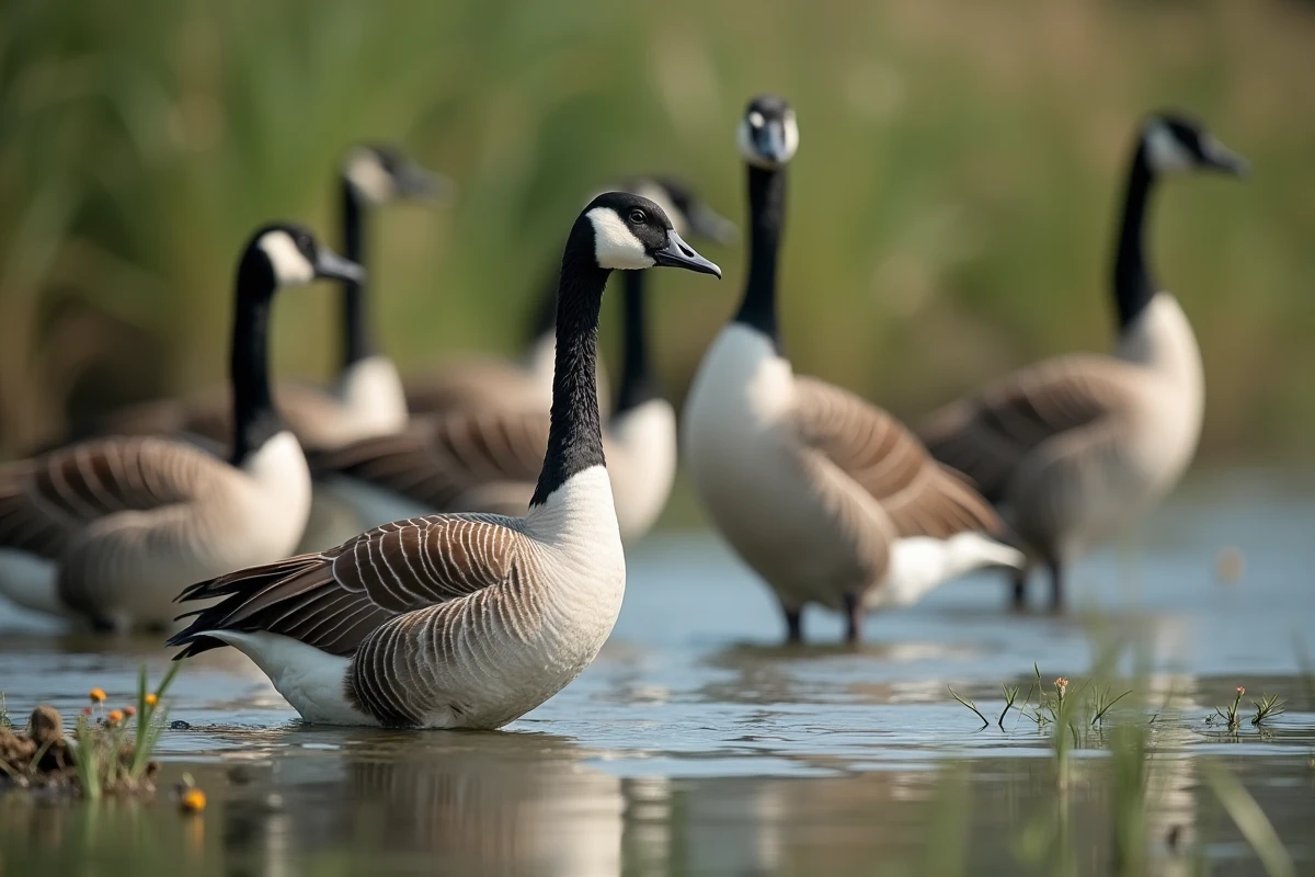Jeune oie en plumage juvénile nageant dans l
