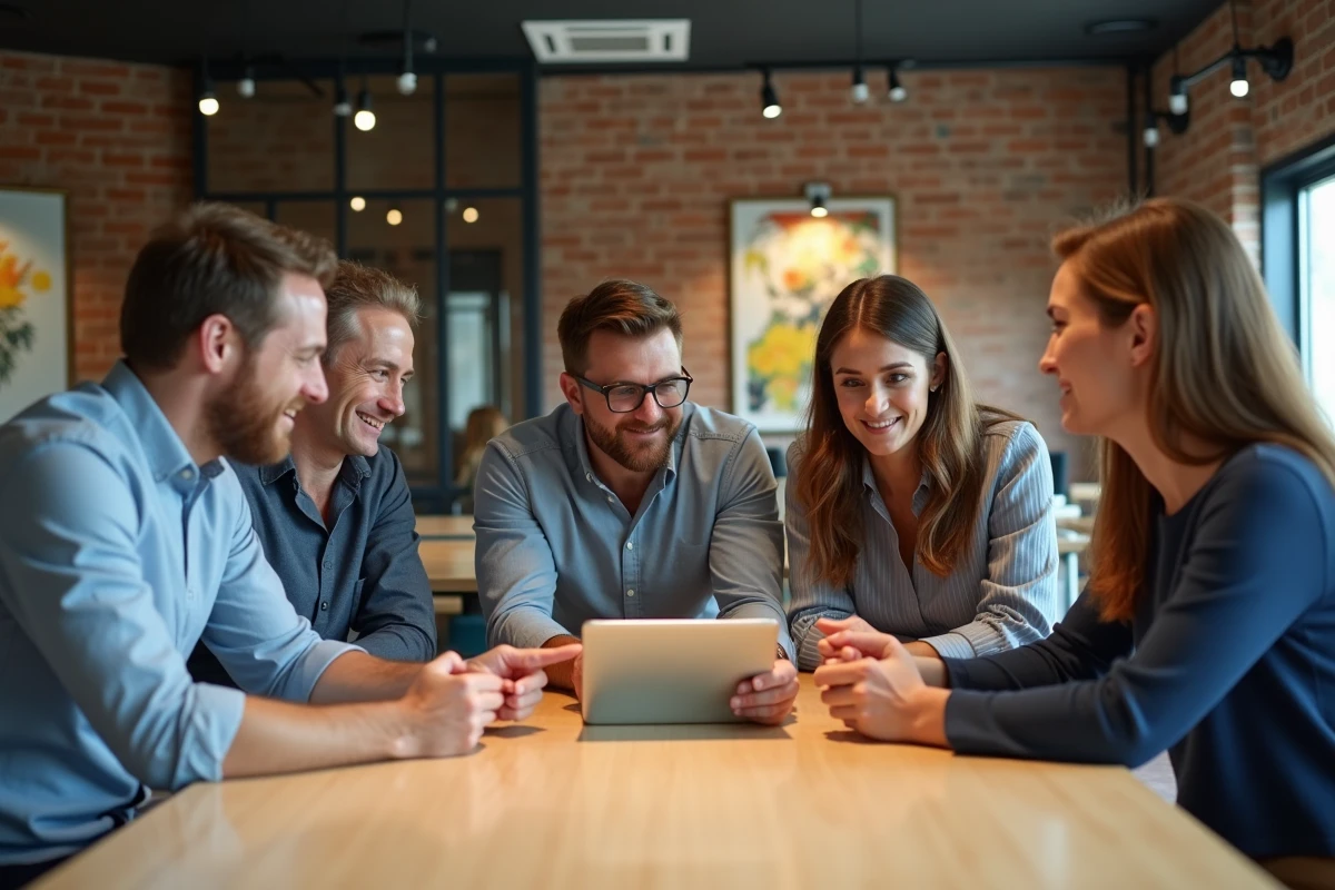 Groupe de professionnels collaborant autour d