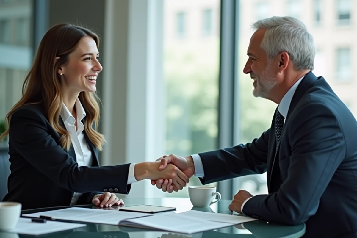 Jeune femme et homme d